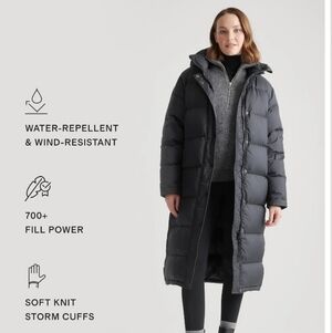 Quince Long Gray Puffer Jacket